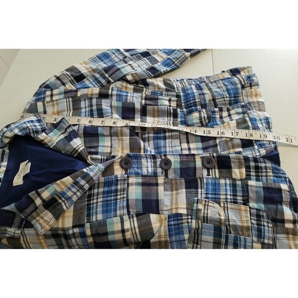 Ann Taylor Loft Jacket Womens Size 6 Blue Plaid Patchwork Retro Cropped - Picture 10 of 10